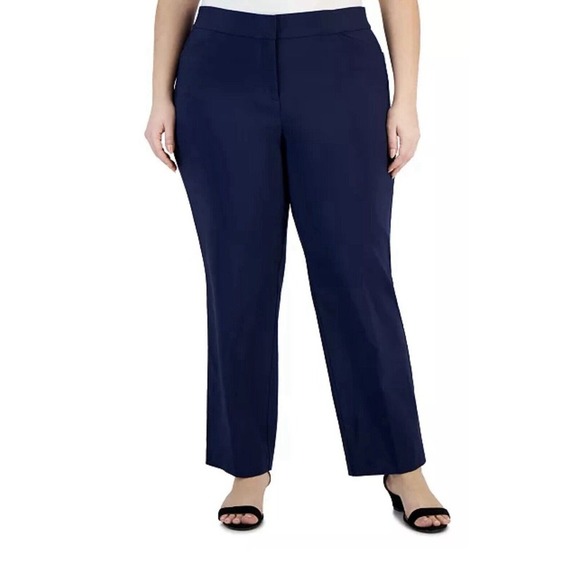 Jm Collection Curvy-Fit Straight-Leg Blue Intrepid Plus Size 16WP Petite NWT - Picture 1 of 7